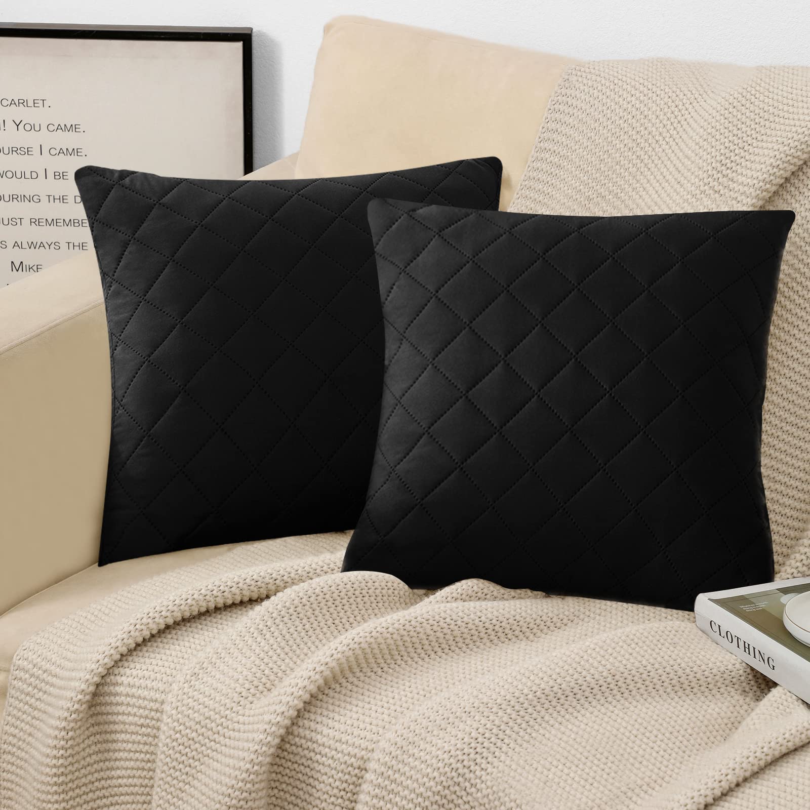 Amazon.co.jp: subrtex 装飾用クッションカバー 2枚パック ソファ/車